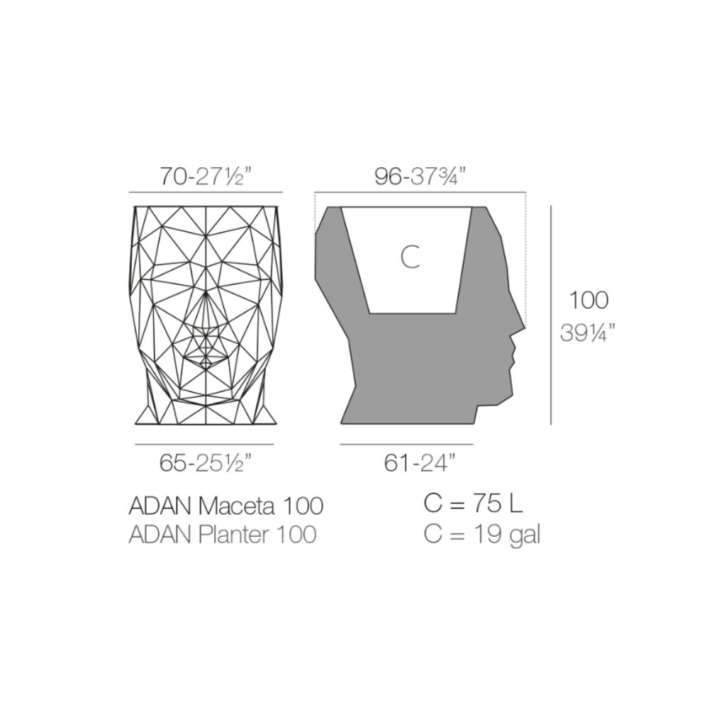 ADAN LARGE PLANTER <br/> By Vondom <br/> <br/>  IN STOCK - Image 4