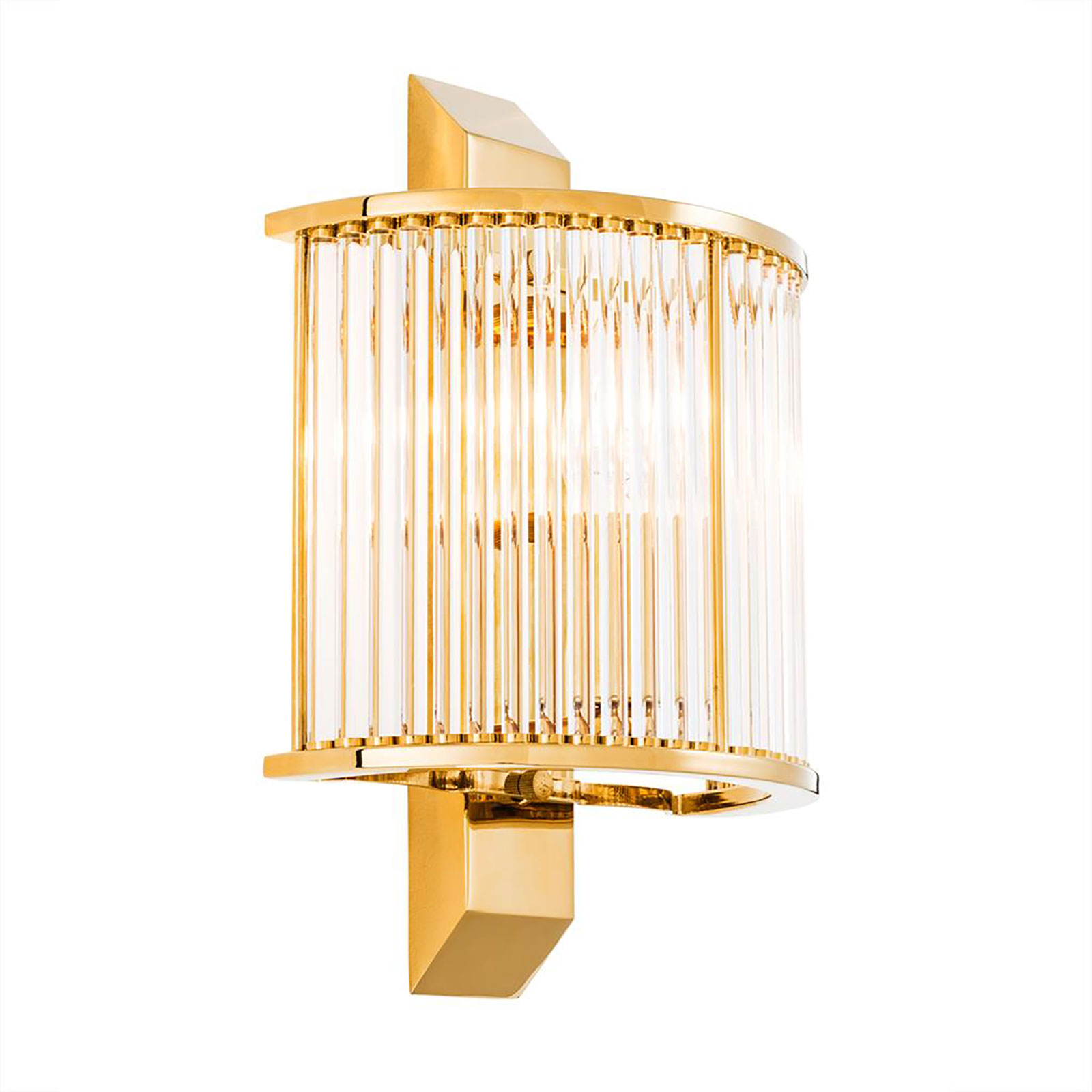 Wall Lamp Oakley by Eichholtz in gold or nickel finish with clear glass rods