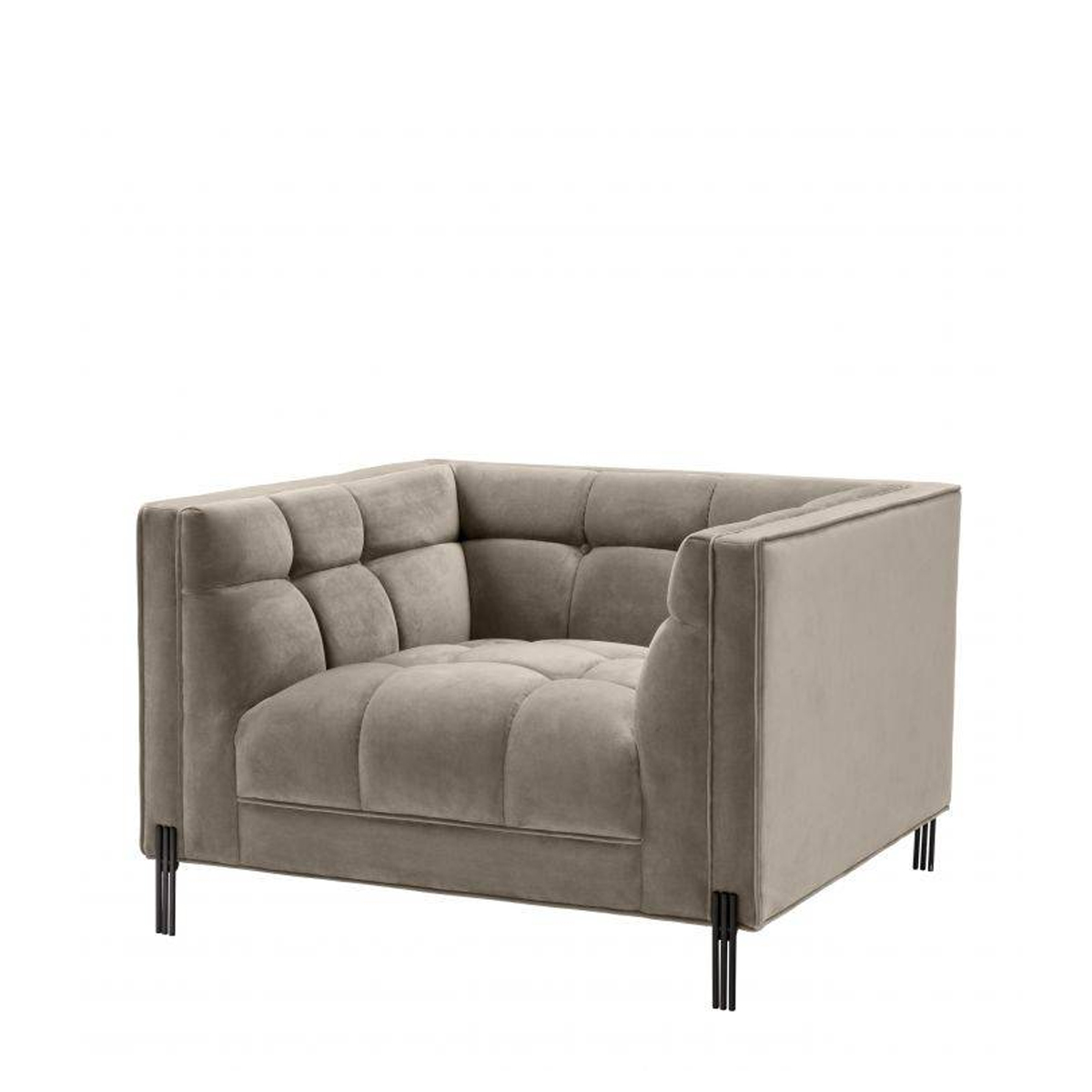 Side view of the Sienna Chair by Eichholtz in grey.