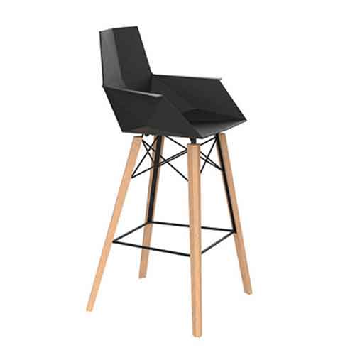 FAZ WOOD BARSTOOL WITH ARMS  <br/> By Vondom - Image 2