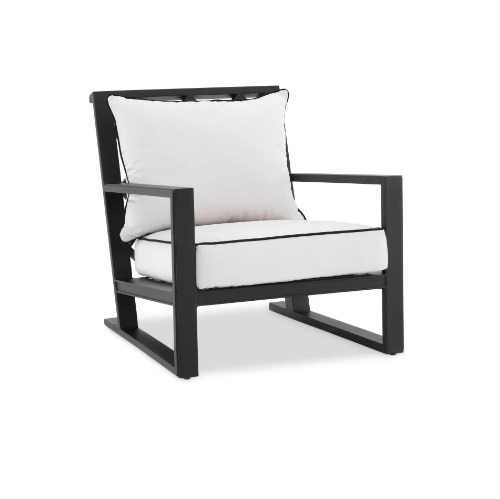 Powder coated aluminium frame with Sunbrella fabric Outdoor Chair Como by Eichholtz