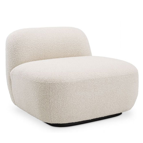 Designer Occasional Chair BJÖRN by Eichholtz in bouclè cream fabric with a black base