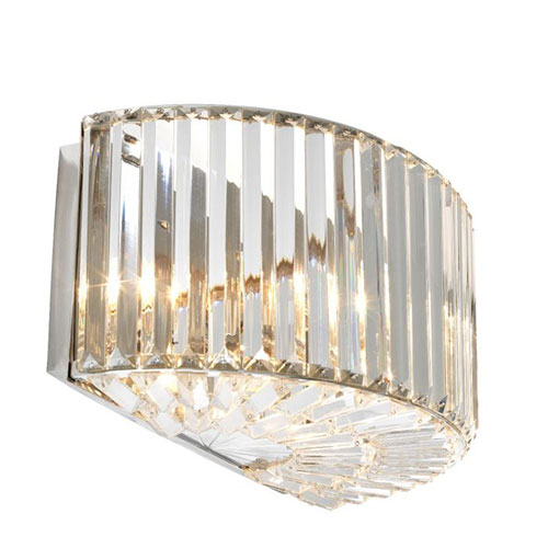 Wall Lamp Infinity by Eichholtz in nickel or gunmetal finish with semi-circular lampshade of crystal glass rods