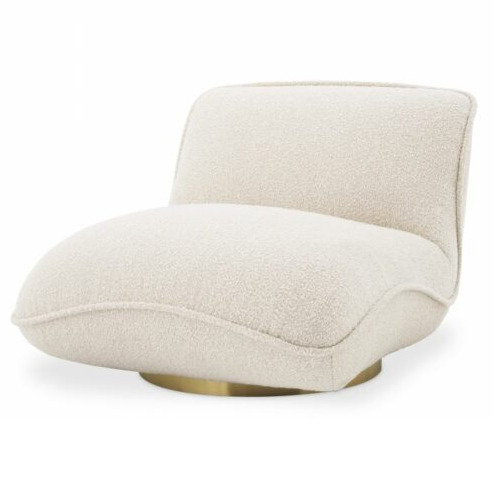 Designer Occasional Chair Relax by Eichholtz with a brushed brass finish swivel base