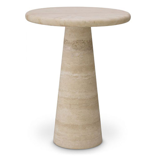 Designer Side Table Adriana L by Eichholtz in travertine