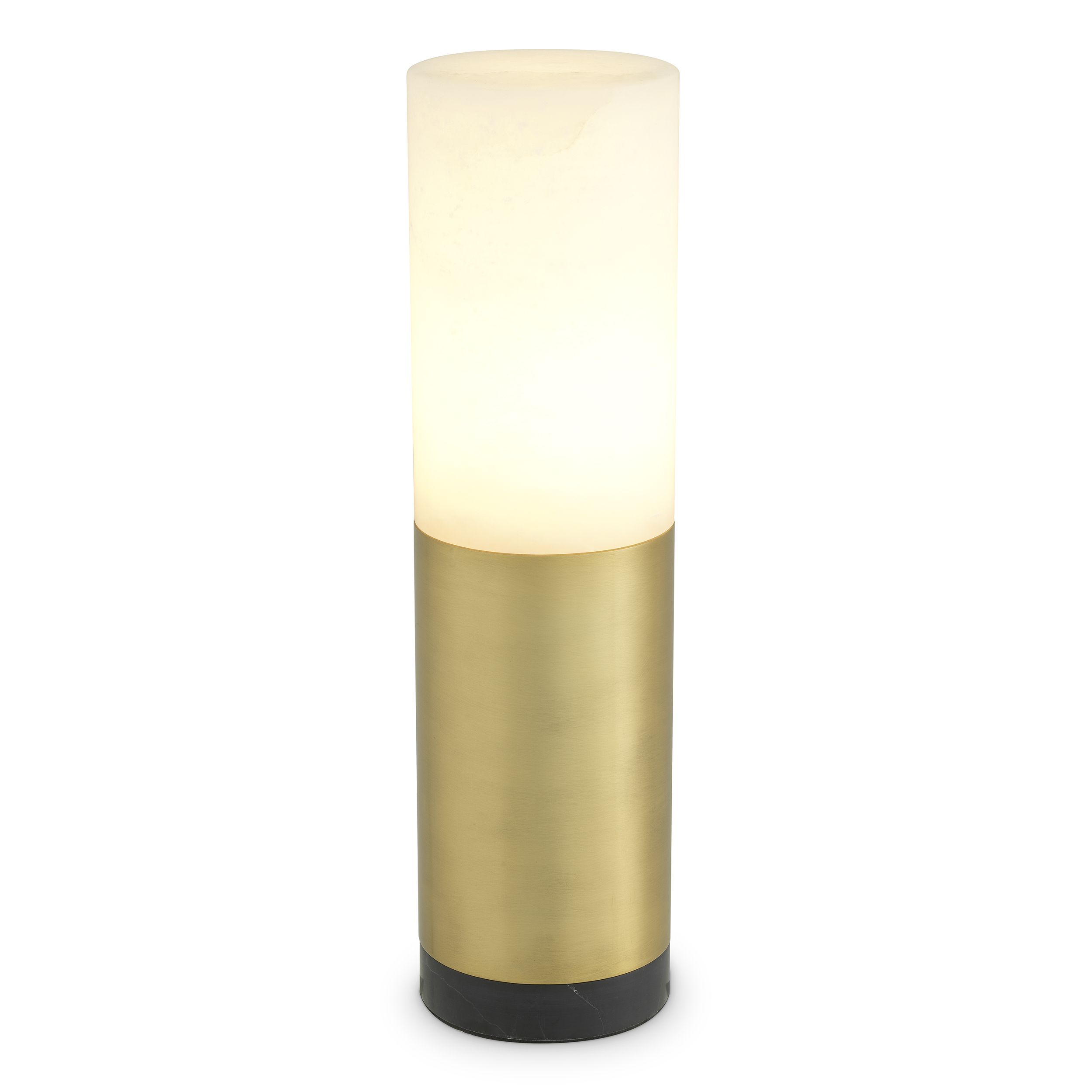 Table Lamp McLean by Eichholtz in antique brass finish with alabaster and a black marble base - Dia11cm
