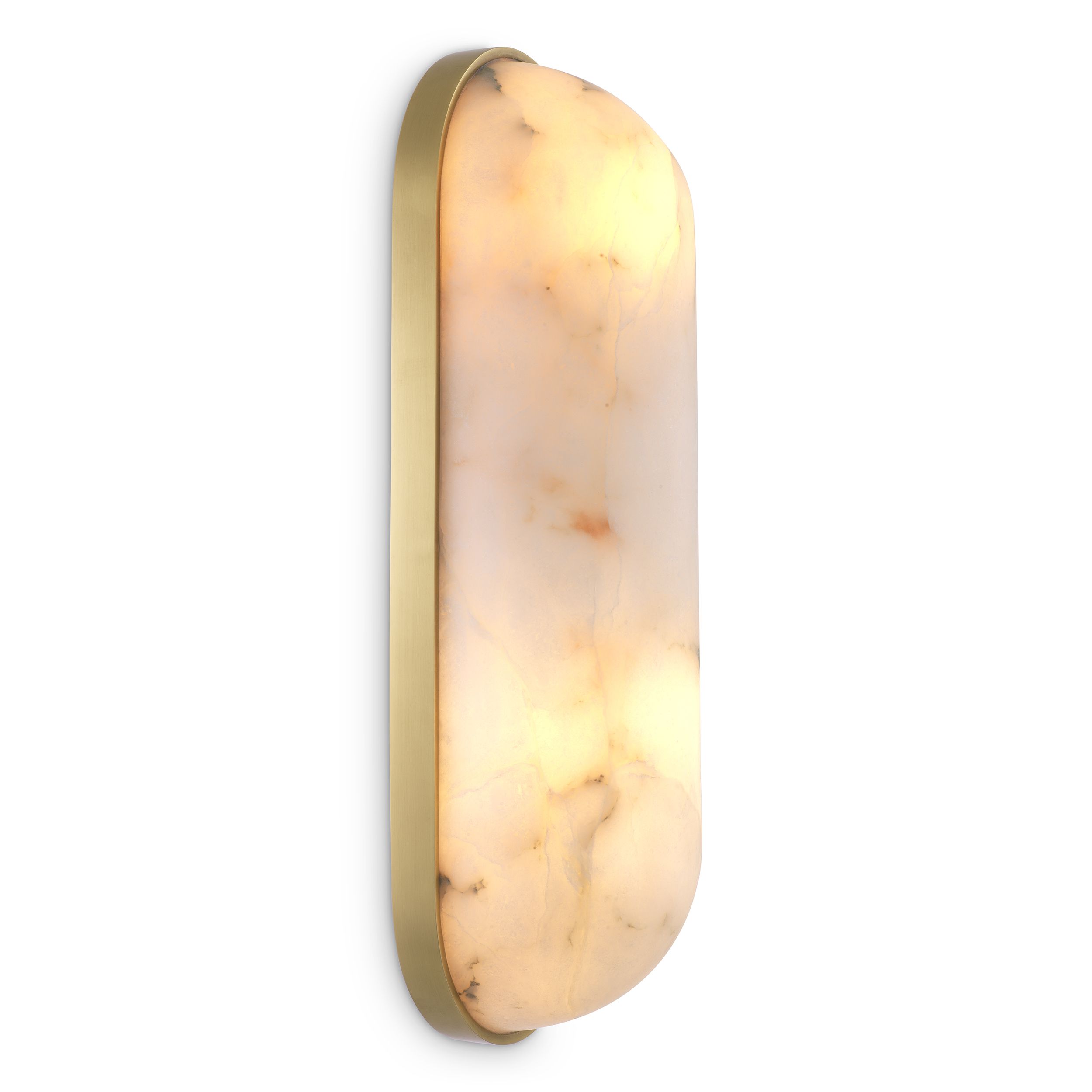 Oblong shaped Wall Lamp Sumo by Eichholtz in antique brass finish with alabaster shade