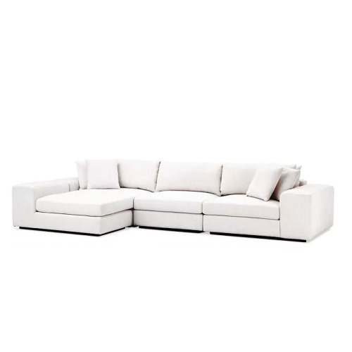 Designer luxurious Sofa Vista Grande Lounge by Eichholtz available in avalon white or clarck sand and features a black base