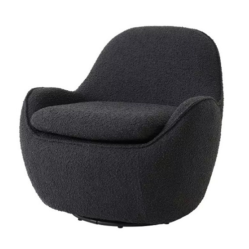 Designer Occasional Chair Cupido by Eichholtz in bouclè cream or bouclè black with a swivel base