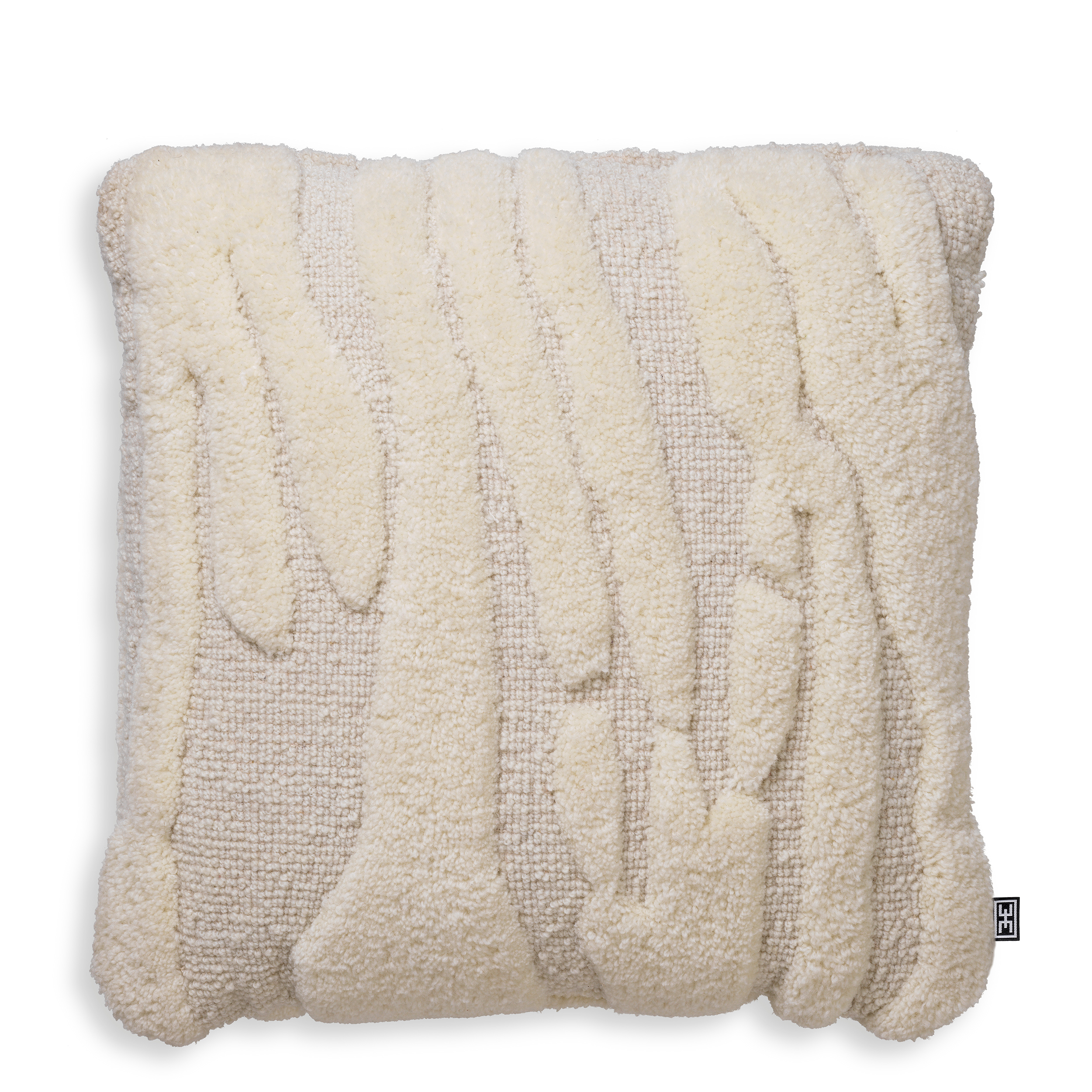 Ivory hand woven New Zealand Wool Zenon S Cushion by Eichholtz