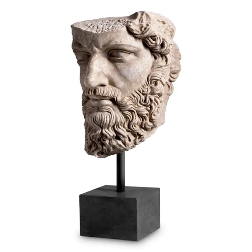 Bust of Lucius Verus by Eichholtz in marble with a black metal base and