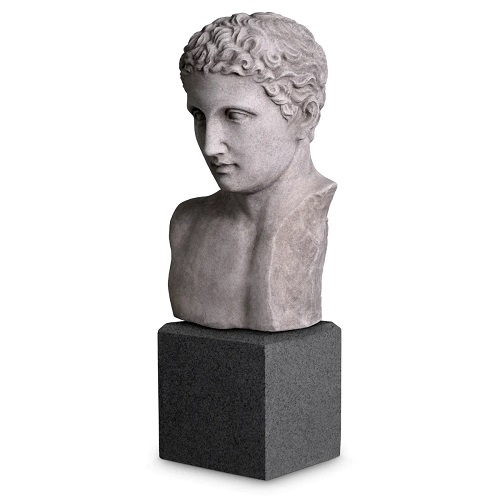 Bust Roman Imperial by Eichholtz with a black granite base and handcrafted from marble