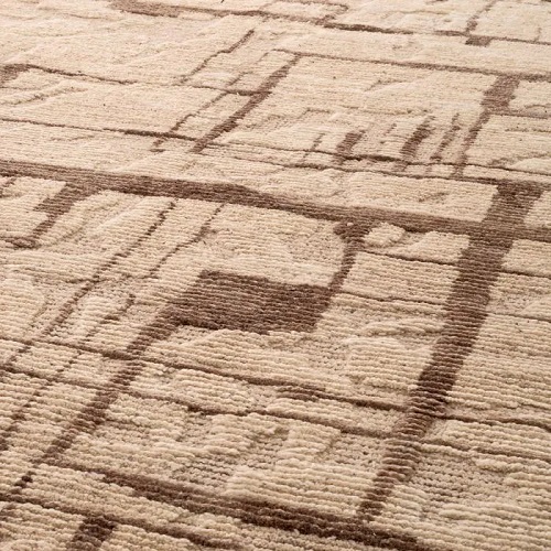 Designer Carpet Limitless by Eichholtz in ivory and brown. Hand knotted / 100% wool / 400 x 300cm