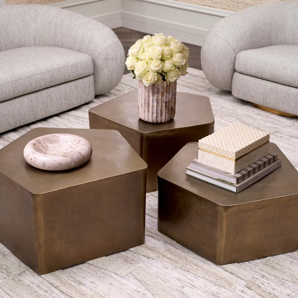 COFFEE TABLE VEENAZZA SET OF 3 <br/> by Eichholtz - Image 2