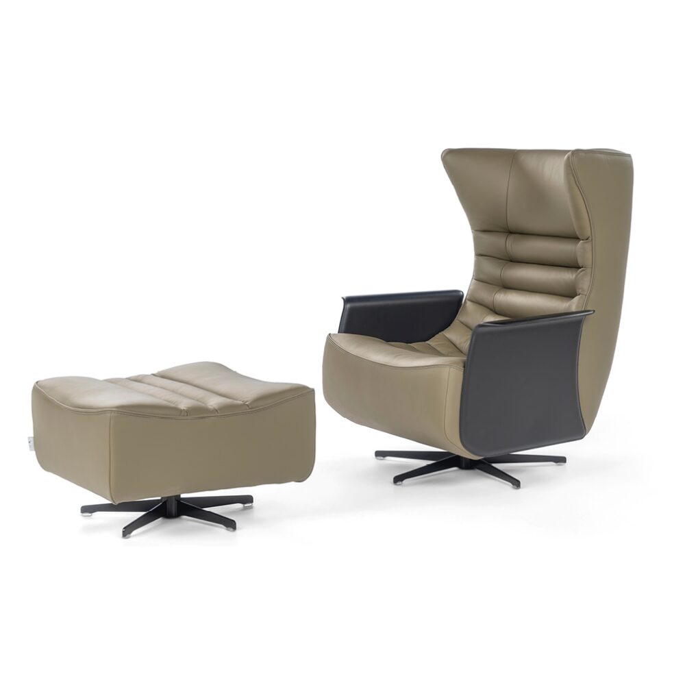 GERRIT SWIVEL ARMCHAIR AND OTTOMAN <br/> By Calia Italia - Image 5